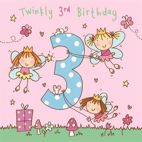 3 Year Old Card Age 3 Card 3rd Birthday Card For Girl Girl Age 3