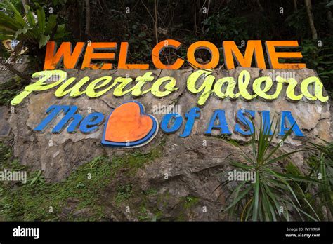 Welcome To Puerto Galera The Heart Of Asia Sign In Stone Mindoro