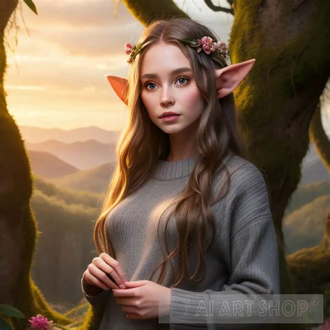 Elf Girl Forest 3d Cartoon Portrait