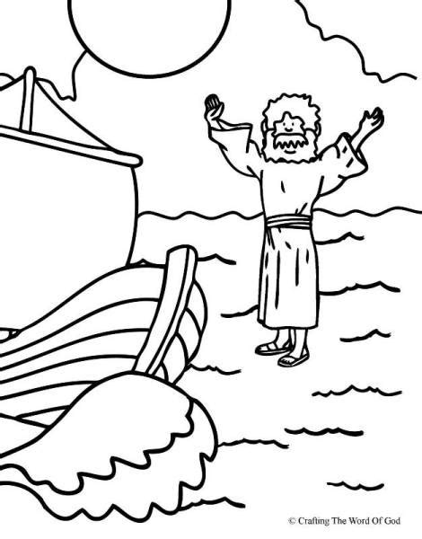 Jesus Walks On Water- Coloring Page « Crafting The Word Of God