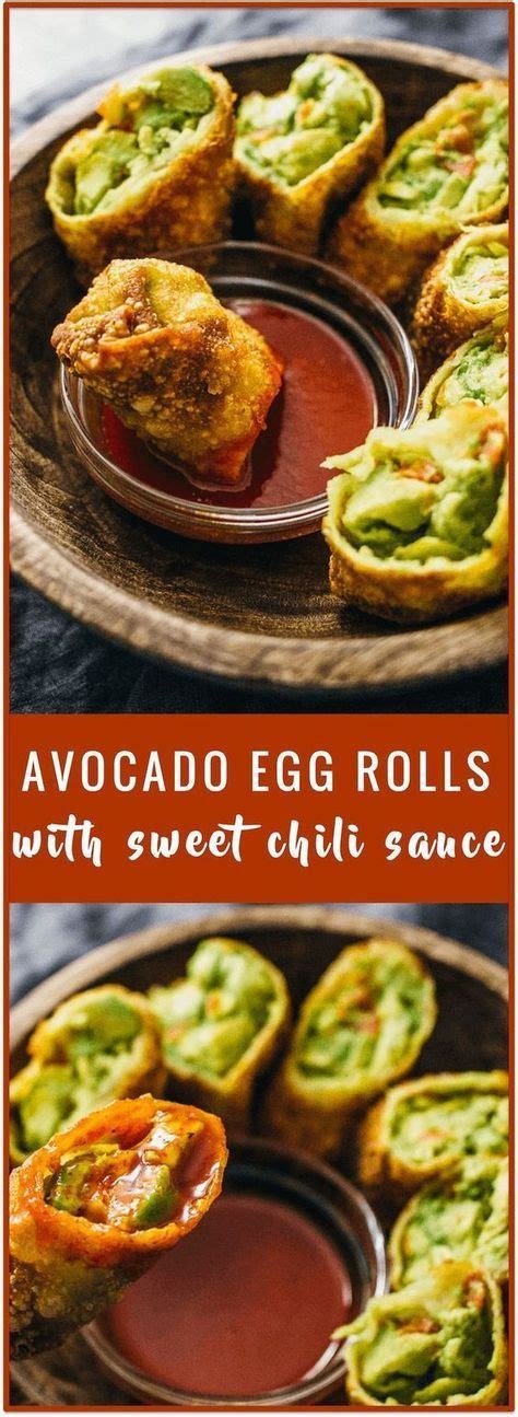 Put all the ingredients including fresh avocado (peeled recommendations. Avocado egg rolls with sweet chili sauce (vegan) - These ...