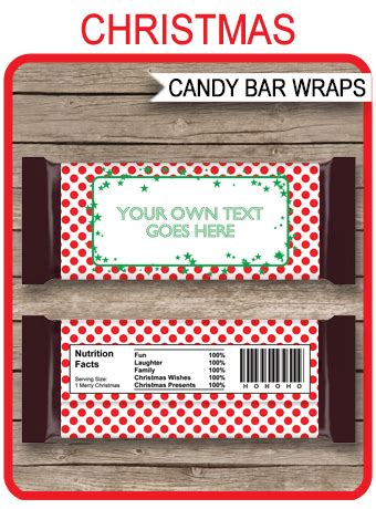 Type your own text into this editable red & green christmas hershey candy bar wrappers template. Christmas Hershey Candy Bar Wrappers | Personalized Candy Bars