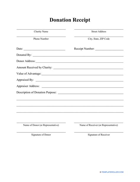 Donation Receipt Template Fill Out Sign Online And Download Pdf Templateroller