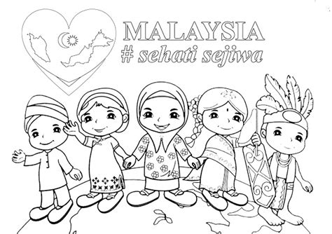 Hari merdeka, malaysia's independence day, is celebrated every year on august 31. Poster Mewarna - Malaysia - Sehati Sejiwa - Gambar Mewarna