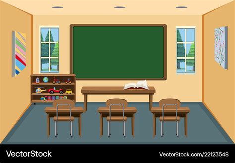 An Interior Empty Classroom Royalty Free Vector Image