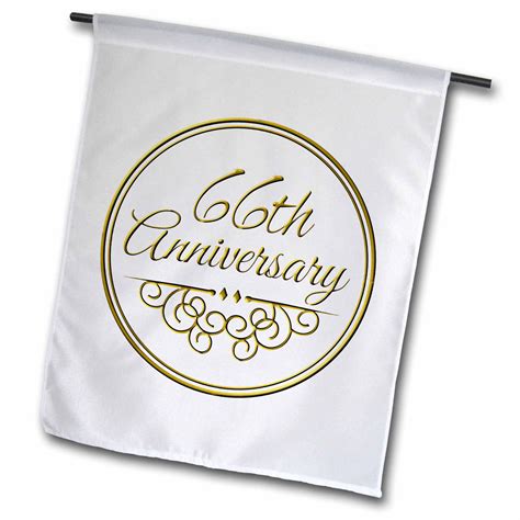3drose 66th Anniversary T Gold Text For Celebrating Wedding
