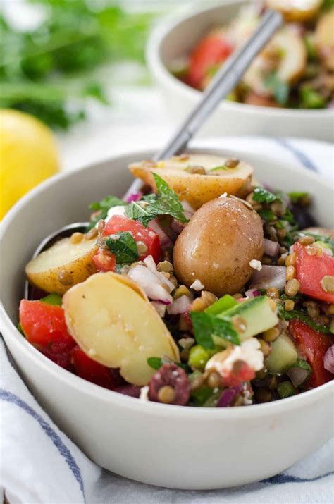 Greek Lentil And Potato Salad Delish Knowledge