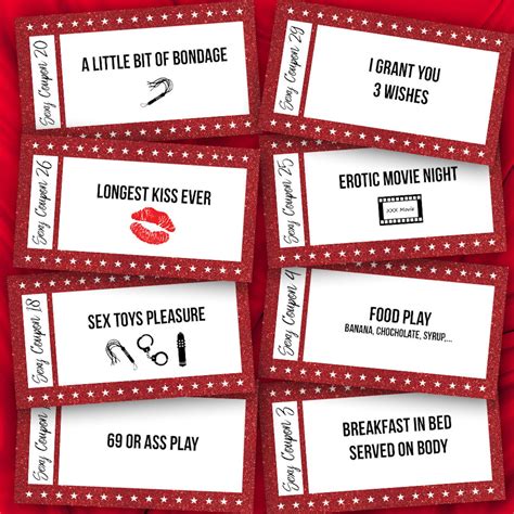Free Printable Naughty Coupons This Instantly Downloadable Pdf Contains Printable Sheets Of