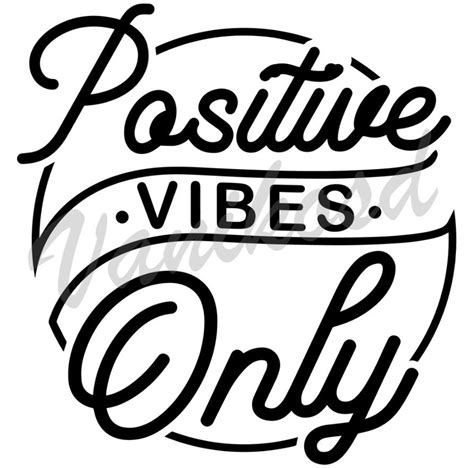 Positive Vibes Only Png Svg Télécharger Motivational Quote Etsy