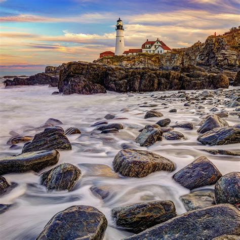 Portland Head Lighthouse Maine Seascape 1x1 Photograph By Gregory