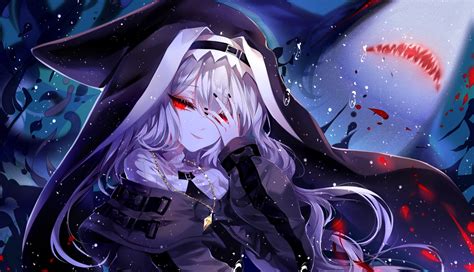 Download 1125x2436 Arknights Specter Red Eyes Necklace Darkness