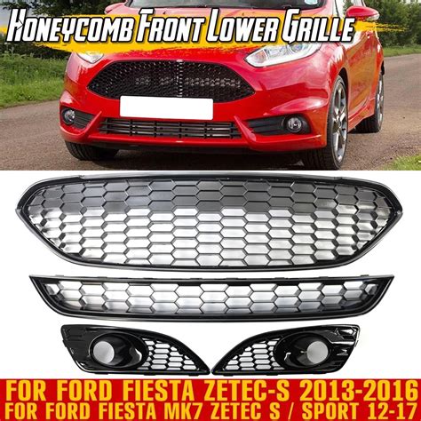 Car Front Bumper Centre Upper Lower Grille Gloss Black Honeycomb Hex