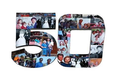 50th Wedding Anniversary Birthday Collage Photo Number Picture Etsy
