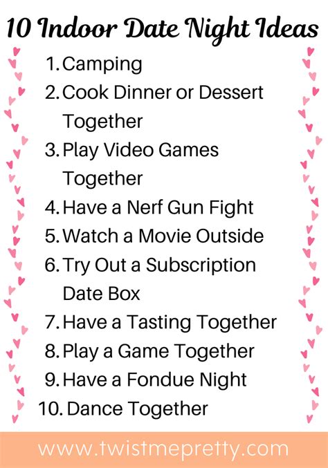 10 Indoor Date Night Ideas For Couples Twist Me Pretty