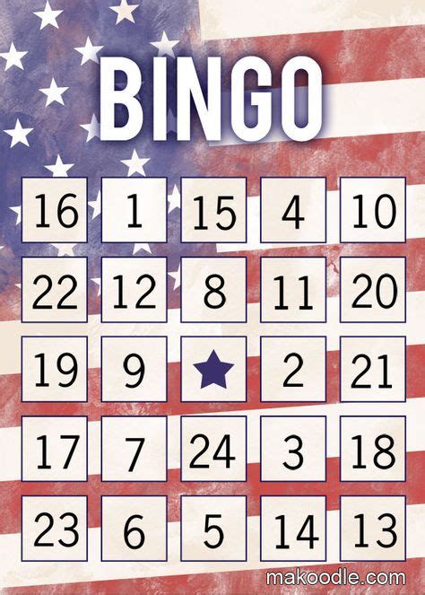Patriotic Bingo Cards Free Fourth Of July Printable Activity Bingo