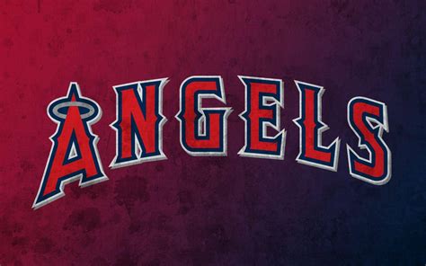 Download Los Angeles Angels Logo On Red And Blue Wallpaper