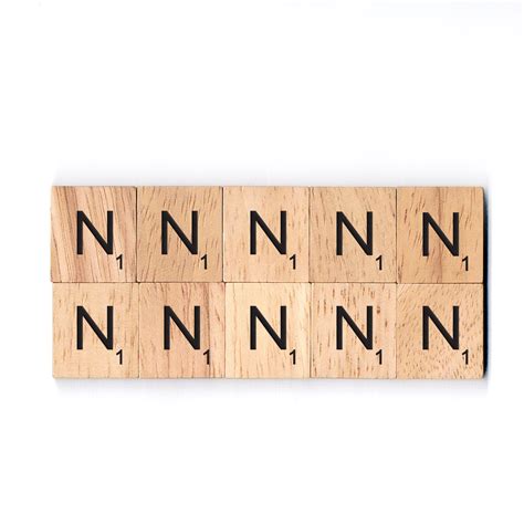 Letter N Wooden Scrabble Tiles Bsiri Games