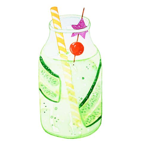 Watercolor Cucumber Juice 13392285 Png