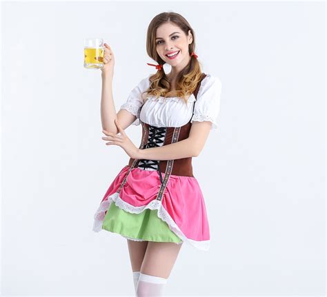 halloween german beer girl costume fancy dress wench beer girl oktoberfest carnival sexy cosplay