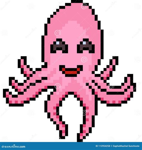 Vector Pixel Art Octopus 112954258