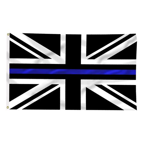 United Kingdom Thin Blue Line Flag 3 X 5 Foot Flag With Grommets