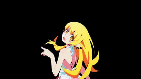 3840x2160 Anime Anime Girls Oshino Shinobu Long Hair Blonde Monogatari