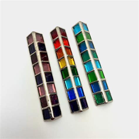 Colorful Stained Glass Mezuzah Set Etsy