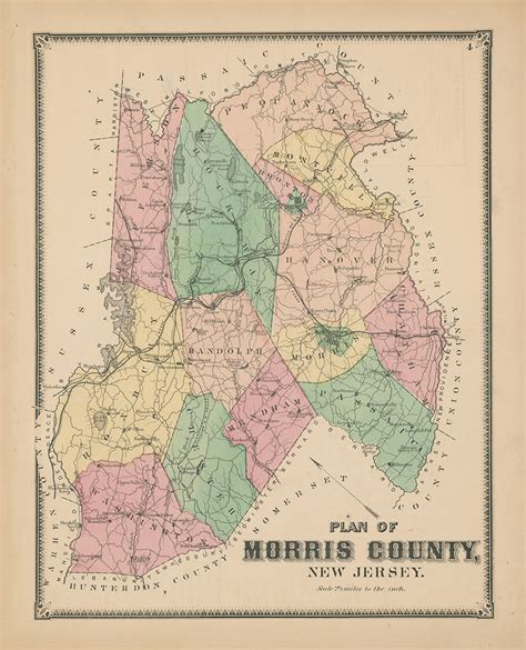 Town Of Roxbury Morris County New Jersey 1868 Replica Or Etsy