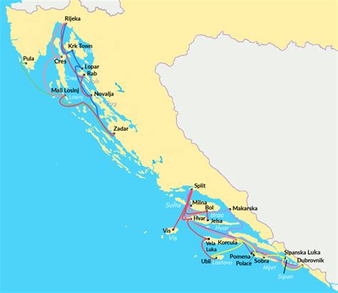 Except the scenic croatian coast, croatian hinterland definitely has a lot to offer to its visitor with its unspoiled and best preserved nature beauty. Croatia Ferries Map - Catamaran and ferry routes - Visit ...