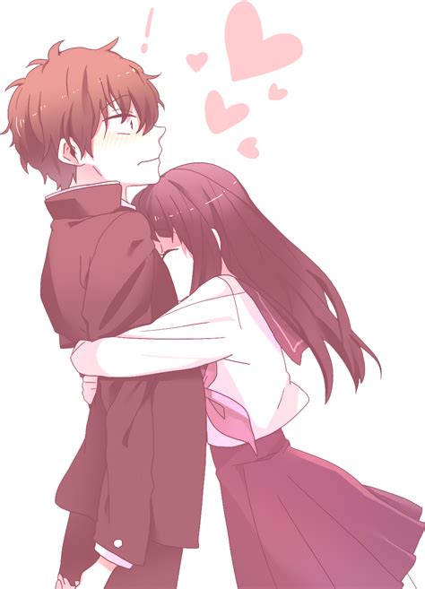 Download Anime Love Couple Png Transparent Anime Girl Hugging A Boy