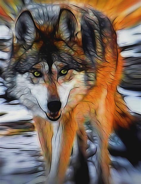 The Wolf 2 Digital Art Digital Art By Ernie Echols Fine Art America