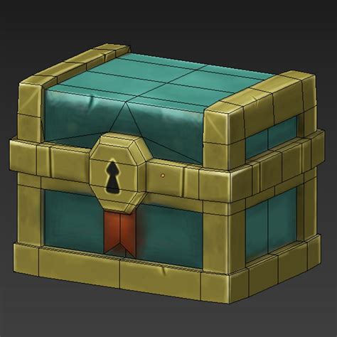 Lowpoly Hand Painted Game Chest Cgtrader
