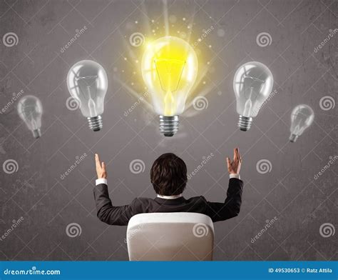 Business Person Having An Idea Light Bulb Concept Stock Image Image