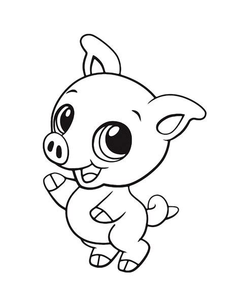 Cheerful Animated Outline Baby Pig Tattoo Design Tattooimagesbiz