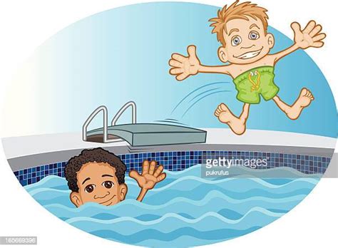 Kids Swimming Pool Clip Art High Res Illustrations Getty Images