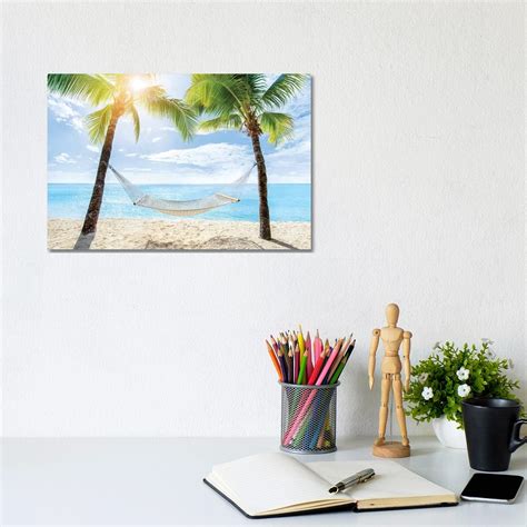 Icanvas Relaxing In A Hammock At The Beach By Jan Becke Canvas Print