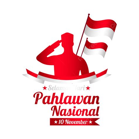 Greeting Of Selamat Hari Pahlawan Nasional With Red White Indonesian