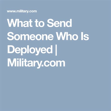 What To Send Someone Who Is Deployed Deployment