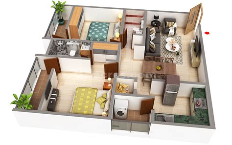 2 Bhk Flat Floor Plan