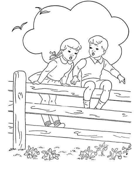 Bluebonkers Kids Coloring Pages Sitting On The Fence Coloring Pages