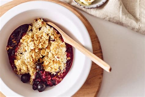 Apple Blackcurrant Crumble With Hazelnut Topping The Blackcurrant