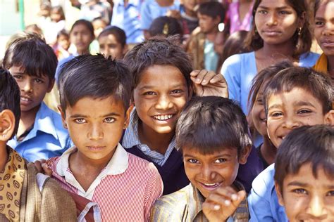 Smiling Indian School Children