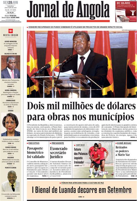 Jornal De Angola Sexta 28 De Junho De 2019