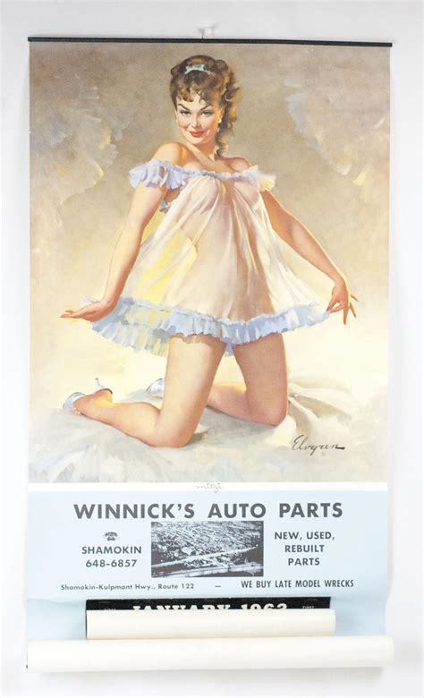 1962 Gil Elvgren Pin Up Girl Calendar Winnicks Auto Parts 35 From