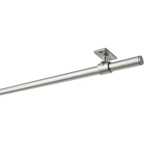 Product titlerod desyne ceiling curtain bracket (set of 2). 95 in. Curtain Rod Kit Galvanized with End Caps and ...