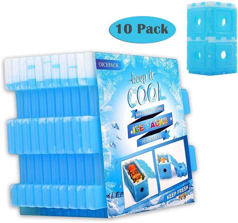 10 Packs Freezer Blocks For Cool Box Bags Reusable Long Lasting Bpa
