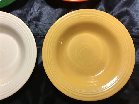 Vintage fiesta Ware flat rimmed soup bowl deep dish red green | Etsy