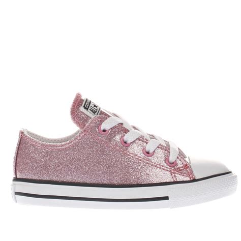Girls Pink Converse Cons All Star Ox Glitter Girls Toddler Schuh