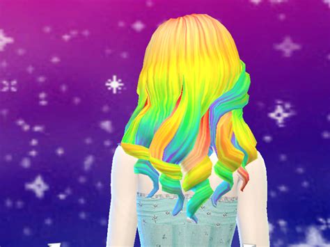 Sims 4 Rainbow Hair Cc