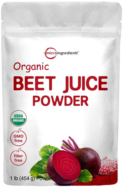 Certified Organic Beet Root Juice Powder 1 Pound Cold Pressed